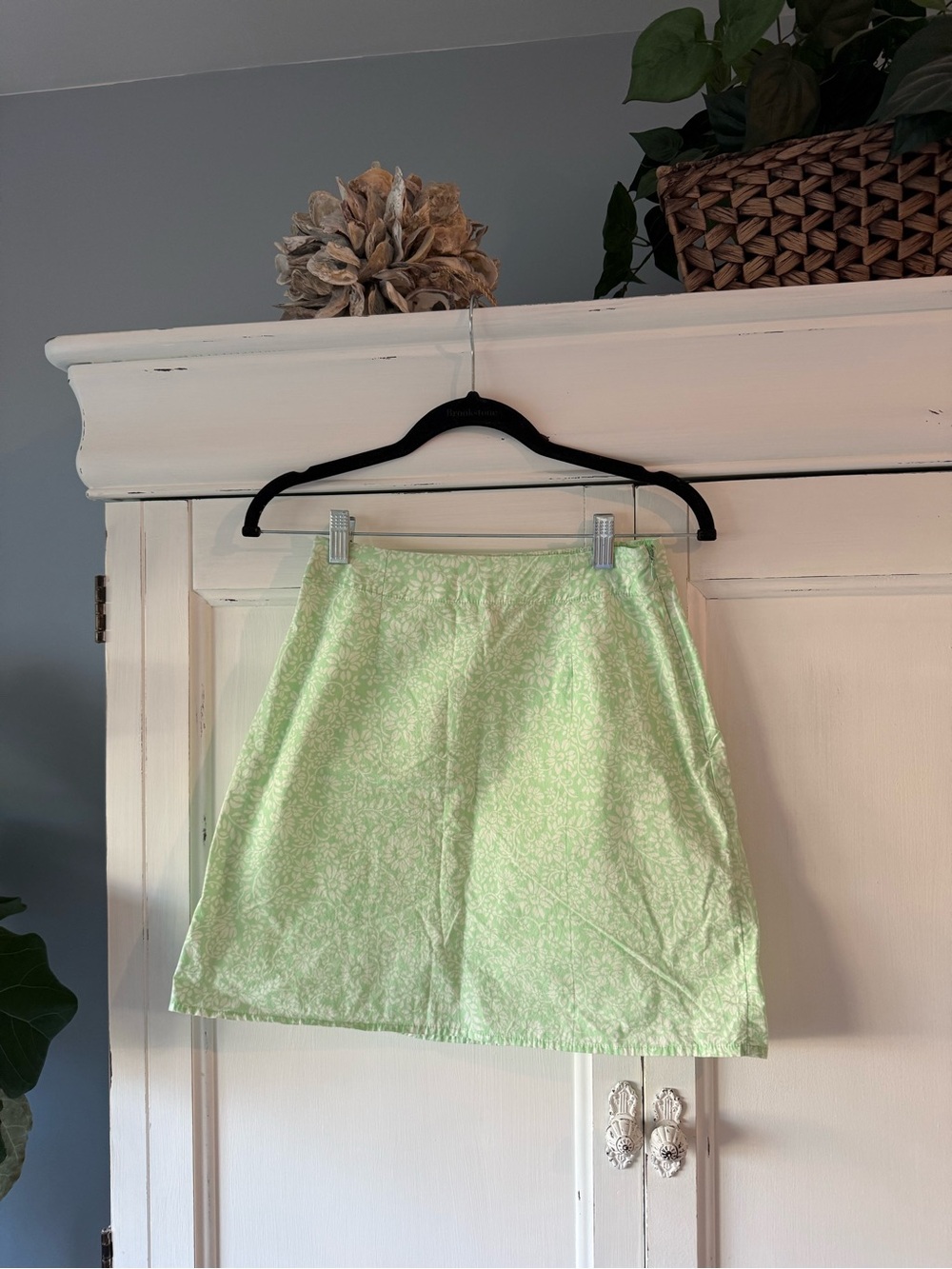 Billabong Light Green Floral A-Line Skirt